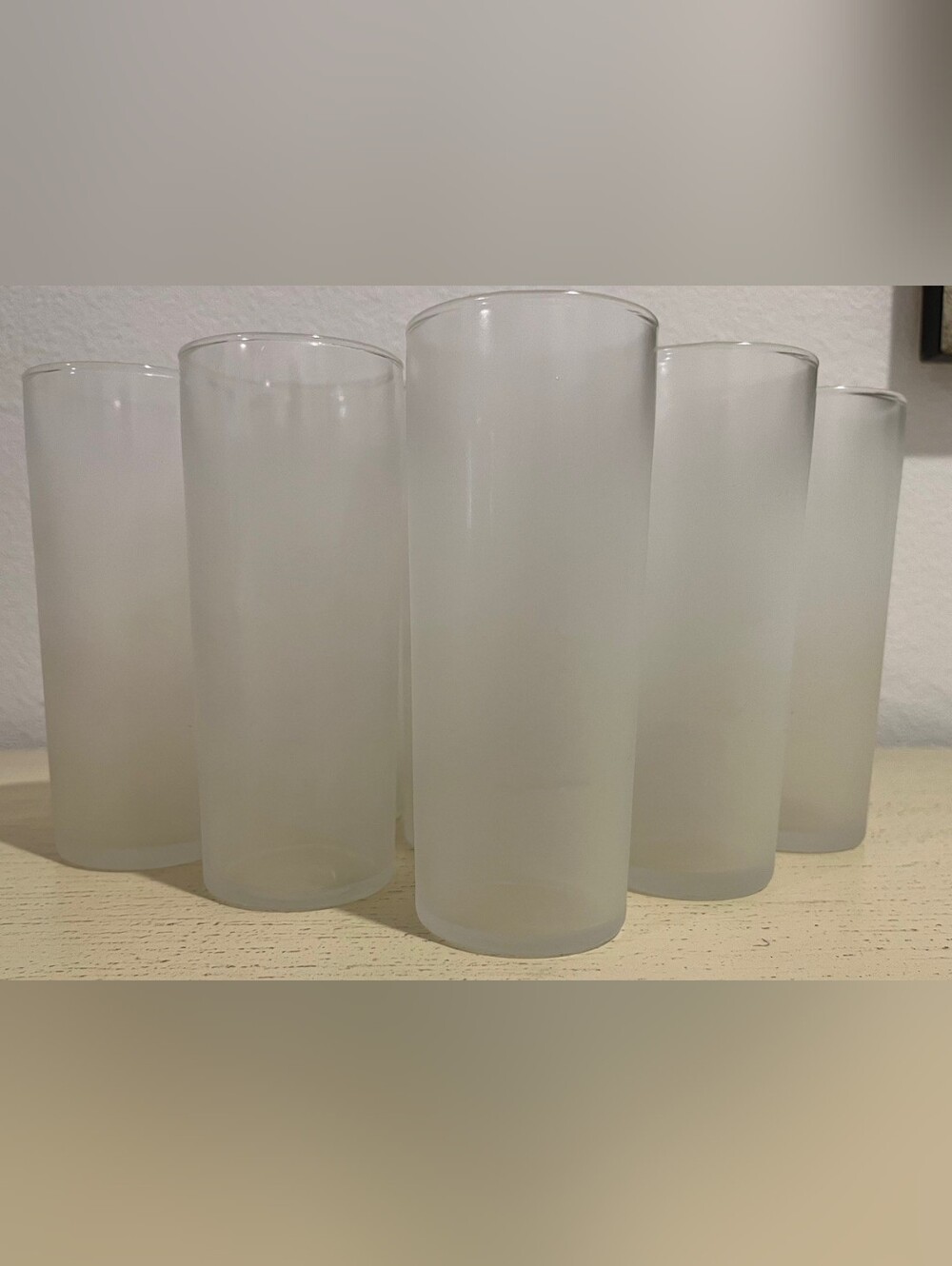 Frosted‎ Tom Collins/Highball Glassware By Libbey From 1960s  1 Set Of 6
